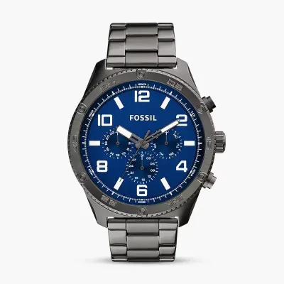 Fossil Brox Multifunction Blue Dial Smoke-plated Men's Watch